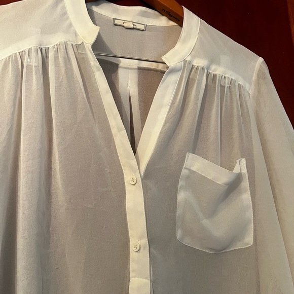 Anthropology Pleione White High Line White Shift Dress or Long Top Sz S Women - Picture 7 of 10